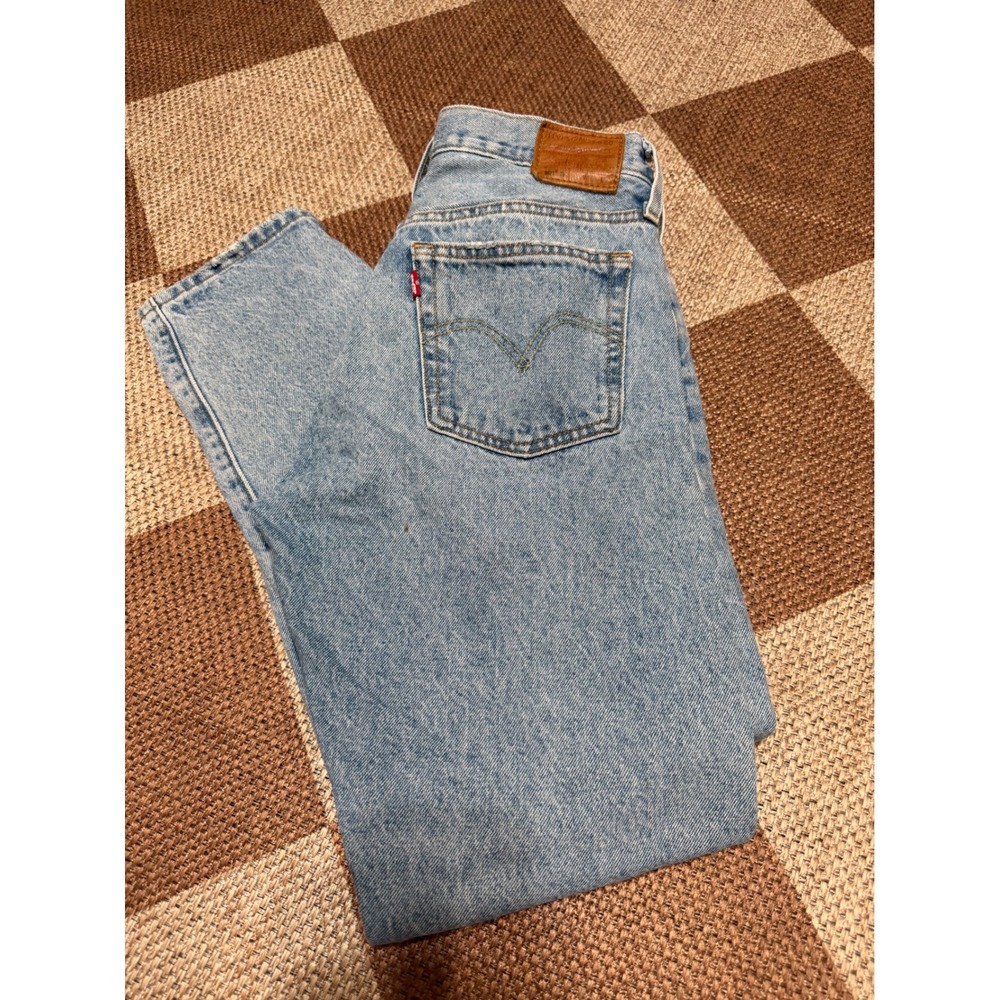 Levis Premium 501 S Skinny Jeans Light Wash Distressed High Rise W27 L28